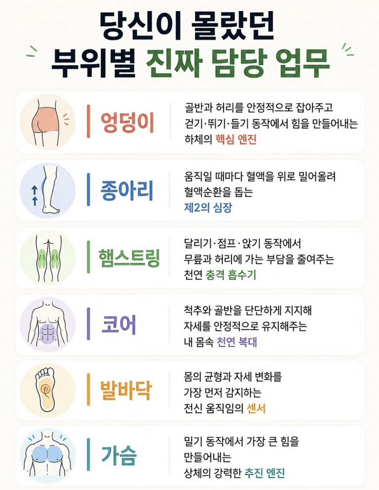 당신이 잘 모르는 인체 부위 별 진짜 담당 업무