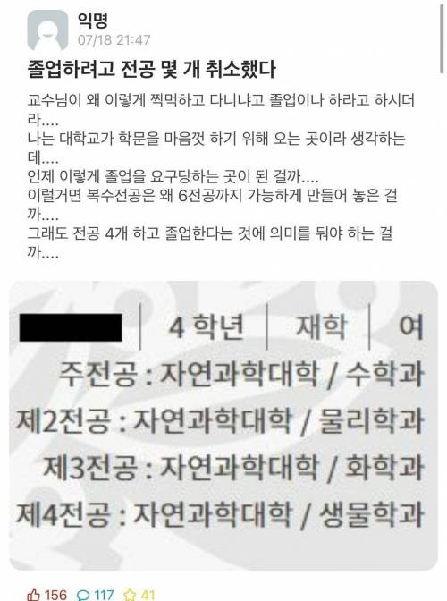 졸업하려고 전공 몇 개 취소했다