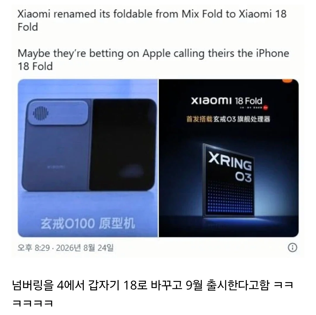 샤오미 폴드폰 근황